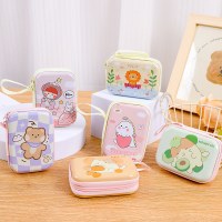 新しいブリキ小銭入れミニ子供用長方形ジッパーバッグ漫画コインイヤホンコードキー収納袋
