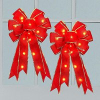 LED レッドビッグリボンクリスマスツリーガーランド籐装飾ショッピングモールイベント誕生日装飾