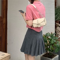 ニッチデザインバッグミニレトロ リング チェーン脇の下バッグ春と夏の新しいファッションバゲットショルダーバッグ