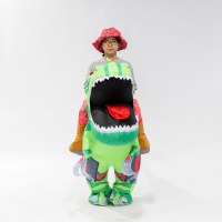 新しいロボット恐竜インフレータブルスーツグリーン機械式面白いロボット恐竜乗馬インフレータブルスーツ