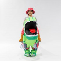 新しいロボット恐竜インフレータブルスーツグリーン機械式面白いロボット恐竜乗馬インフレータブルスーツ
