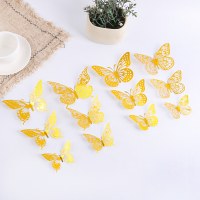 3D 中空蝶の壁のステッカークリエイティブリビングルームの壁の装飾ステッカー diy のクリスマスパーティーの装飾小道具