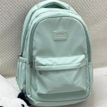 シンプルで多用途のキャンパススタイルの女性用バックパック、無地、大容量、高校生用バッグ、旅行用コンピューターバックパック。