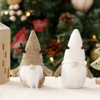 新製品クリスマス装飾ヘラジカの顔のないサンタクロース人形飾りクリスマスギフト
