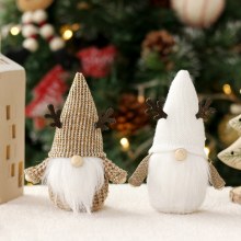 新製品クリスマス装飾ヘラジカの顔のないサンタクロース人形飾りクリスマスギフト