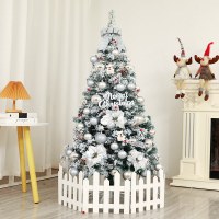 クリスマスツリーパッケージ 1.2/1.5/1.8/2.1 メートル植毛雪景色レイアウト雪景色装飾ホームホワイト