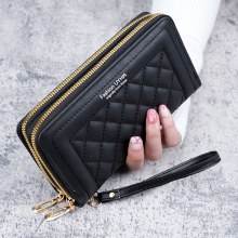 女性のための財布 2023 新しいロングスタイルの女性の手持ち韓国スタイルカジュアル携帯電話バッグダブルジッパー財布大容量カードホルダー