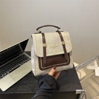 レトロ通勤テクスチャハンドバッグ 2024 春夏の新ニッチ韓国スタイルバックパック小さな正方形のバッグファッショナブルな女性のバッグ