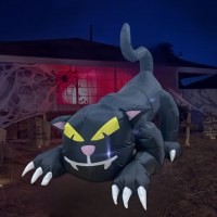 ハロウィン用品インフレータブルインフレータブル首振り移動黒猫屋外装飾中庭屋外パーティーの装飾