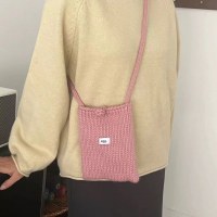 新しい秋冬の韓国風手編みバッグ、かわいい携帯電話バッグ、レディースニットウール多用途クロスボディバッグ