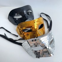 ハロウィンハーフフェイスミラーマスク反射ガラス工芸品ディスコボールパーティーマスク装飾