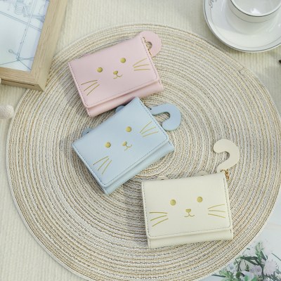 多用途の韓国スタイルの小さな財布レディース財布ショート学生ファッション かわいい 子猫漫画小銭財布