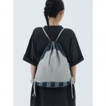 アウトドア用軽量ストライプとグレーの立体 刺繍 クロスボディバックパックバッグ