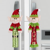 人気のクリスマス用品冷蔵庫ハンドル手袋ベルベットエルフ人形クリスマス家の装飾