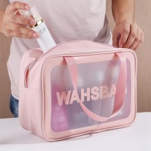 化粧品バッグ大容量防水ポータブル旅行ポータブル化粧品収納袋革つや消しトイレタリーバッグ収納袋