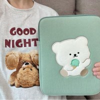韓国 bamtoree アイスいじめグリーンベアラップトップタブレット収納袋イン 13 インチ 15 インチ 11