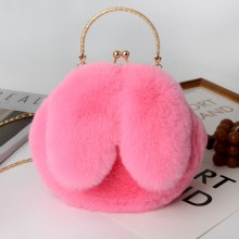 女性用ぬいぐるみバッグクロスボディバッグ新しいポータブルプリンセスチェーンバッグ多用途でかわいい学生ウサギの耳