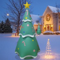 インフレータブルクリスマスツリークリスマスライトオーナメント中庭の休日の装飾クリスマスボールペンダント高齢者のためのインフレータブルギフトボックス