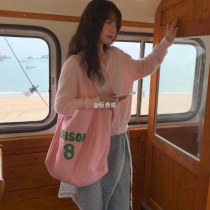 春と夏の女性用レタープリントキャンバスバッグ、ニッチデザイン、大 容量 ショルダーバッグ、ファッショナブルで多用途なトートバッグ