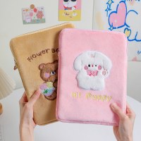 学生漫画かわいいぬいぐるみタブレット収納袋女の子かわいい犬インナーバッグ 11 インチタブレットに適しています