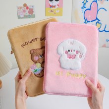 学生漫画かわいいぬいぐるみタブレット収納袋女の子かわいい犬インナーバッグ 11 インチタブレットに適しています