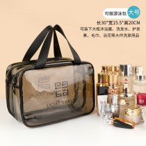 透明収納袋大容量トイレタリーバッグ PVC 防水ポータブル収納袋ポータブル旅行スキンケア収納袋