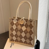 ランチボックス ランチバッグ キャンバスバッグ レディース ショルダートートバッグ イン 日本語ひし形 大学生 クラスバッグ トレンド
