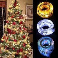 新しい LED 銅線ランプリボンライトストリング弓リボンシルクライトストリングクリスマスツリー小道具装飾ライト