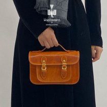 手作りヴィンテージ本革レディースバッグクロス ボディバッグ 第一層牛革オイルワックスケンブリッジバッグレディースバッグ