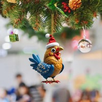 新製品在庫ありオンドリ動物 HD UV プリントアクリルフラットクリスマスツリーペンダント装飾
