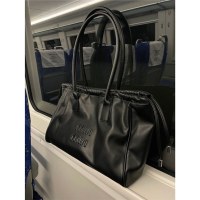 ニッチな新しいレトロな大容量の黒のワンショルダー脇の下バッグトートバッグ毎日のトレンディな巾着クロスボディハンドバッグ女性用