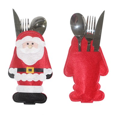 新しいクリスマスナイフとフォークカバーフェルト布サンタクロース食器カバークリスマス家の装飾