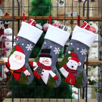 新しいクリスマス装飾用品クリスマスソックスギフトバッグキャンディーバッグギフトバッグ大きなクリスマスストッキング吊り飾り