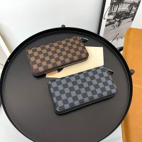 メンズ財布トレンディな市松模様のメンズハンドバッグ複数のカードスロット大容量市松模様財布卸売