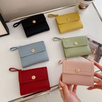 ショートファッショナブルな 三つ折り レディース折り財布学生シンプル多機能卸売IDイン小銭入れ