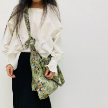 花柄コーデュロイ花柄レトロ布バッグ ショルダーバッグ クロスボディバッグ フレッシュレディースバッグ 横ファスナー