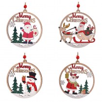 クリスマスペンダント装飾木製ペンダントクリスマス中空老人吊り看板装飾クリスマス装飾
