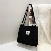 大容量ポータブルコーデュロイトートバッグ 韓国 収納レディースバッグレトロシンプル怠惰なスタイルショッピングショルダーバッグ