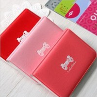 韓国語版のかわいい漫画カード ホルダー、ロマンチックなリボン カード ホルダー、12 ビット PU カード ホルダー