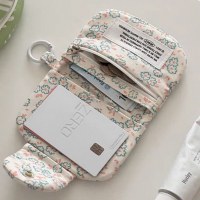 新しいかわいい花ペンダント可能な小さな新鮮なカードホルダー多層小銭入れキャンバスヘッドフォンバッグ収納袋キャリーオンバッグ