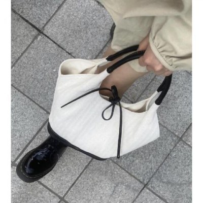 韓国ニッチステッチキャンバストートバッグ女性通勤ファッションハンドバッグ多用途ショルダー脇の下バッグ