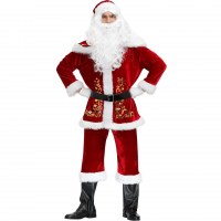 男性のクリスマス服の男性サンタクロースサンタ服印刷されたクリスマス服セット