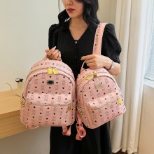 ハイエンドのかわいいクマのプリントのバックパック 2024 新しいトレンディな PU バックパック バックパック
