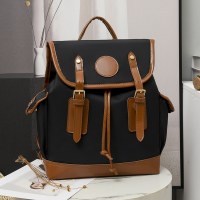女性のバックパックオックスフォード布シンプルなコントラストカラー大容量スクールバッグカジュアル軽量ワンショルダー旅行バックパック