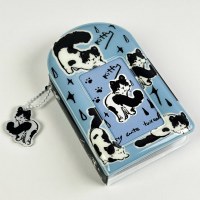 オリジナルイン牛猫カバー中空カードバッグ 3 インチ 1 グリッドカードブックスター追いかけ小さなカード収納ブックドキュメントバッグ