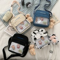 キャンバスバッグ 2024 新しい小さな正方形バッグ韓国スタイルのファッション トレンド レディースバッグショルダークロスボディバッグ