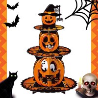 ハロウィン装飾カボチャ多層ケーキスタンドハロウィンパーティーデザートテーブル多層紙ケーキ卸売