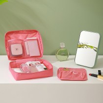 厚みのある化粧品バッグ、ポータブルトラベルストレージバッグ、ポータブル二層女性用トラベルバッグ、男性用トラベルトイレタリーバッグ