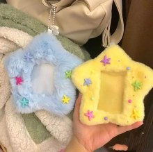 かわいいスター着陸ぬいぐるみカードホルダースクールバッグキーチェーンペンダントカードホルダー 3 インチカード小さなカードカードホルダーイヤリングアクセサリー