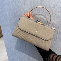 ハンドバッグ、プリーツ、光沢のある、ディナースタイル、クラッチバッグ、バンケットバッグ、クロスボディバッグ、ドレスKTVプリンセスバッグ